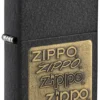 Black Crackle® Gold Zippo Logo