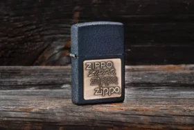 Black Crackle® Gold Zippo Logo
