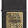Black Crackle® Gold Zippo Logo
