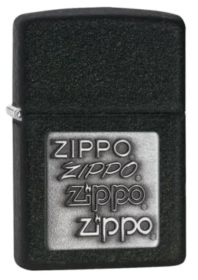 Black Crackle® Silver Zippo Logo