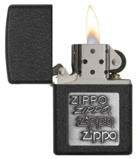 Black Crackle® Silver Zippo Logo