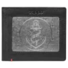Black Leather Wallet- Anchor Metal Plate Design