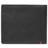 Black Leather Wallet- Anchor Metal Plate Design