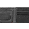 Black Leather Wallet- Anchor Metal Plate Design