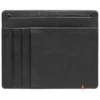 Black Leather Wallet- Skull Metal Plate Design