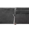 Black Leather Wallet- Anchor Metal Plate Design