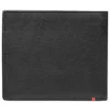 Black Leather Wallet- Anchor Metal Plate Design