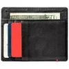 Black Leather Wallet- Anchor Metal Plate Design
