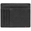 Black Leather Wallet- Anchor Metal Plate Design