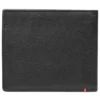 Black Leather Wallet- Cross Wings Metal Plate Design