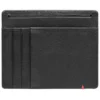Black Leather Wallet- Anchor Metal Plate Design