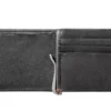 Black Leather Wallet- Anchor Metal Plate Design