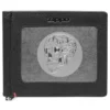 Black Leather Wallet- Skull Metal Plate Design