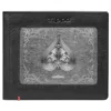 Black Leather Wallet- Spade Metal Plate Design