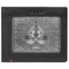 Black Leather Wallet- Spade Metal Plate Design