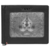 Black Leather Wallet- Spade Metal Plate Design
