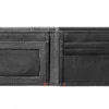 Black Leather Wallet- Skull Metal Plate Design