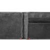 Black Leather Wallet- Skull Metal Plate Design