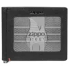 Black Leather Wallet- Zippo 1932 Metal Plate Design