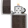 Brown Leather Emblem – Zippo Design