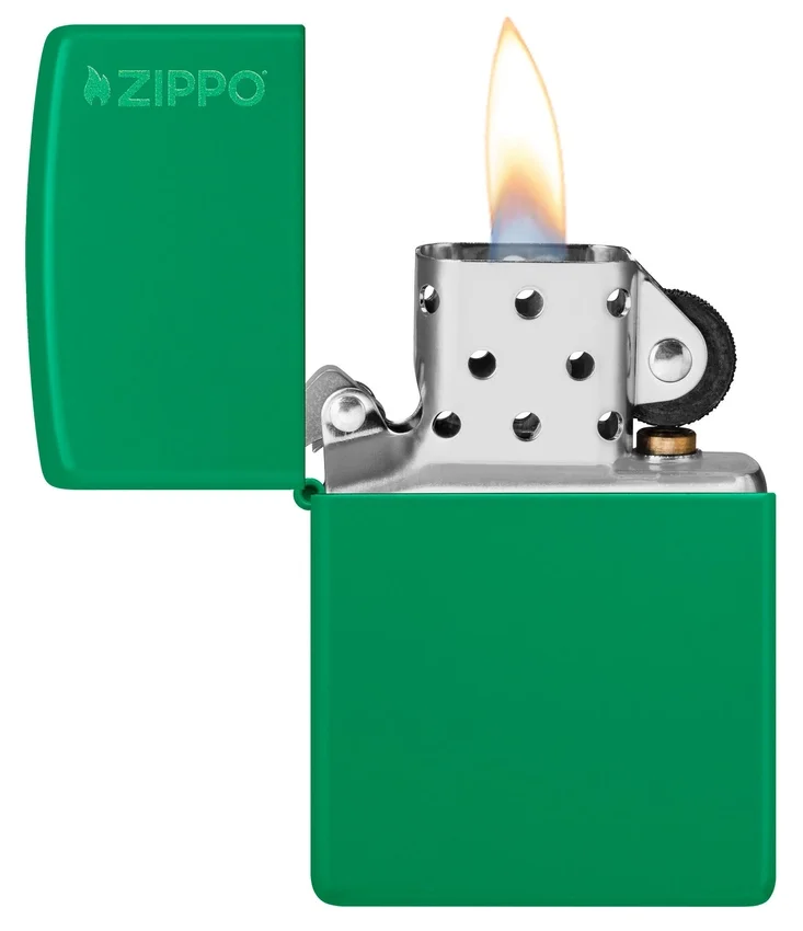 Classic Grass Green Matte Zippo Logo Classic Grass Green Matte Zippo Logo