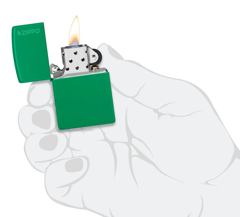 Classic Grass Green Matte Zippo Logo Classic Grass Green Matte Zippo Logo