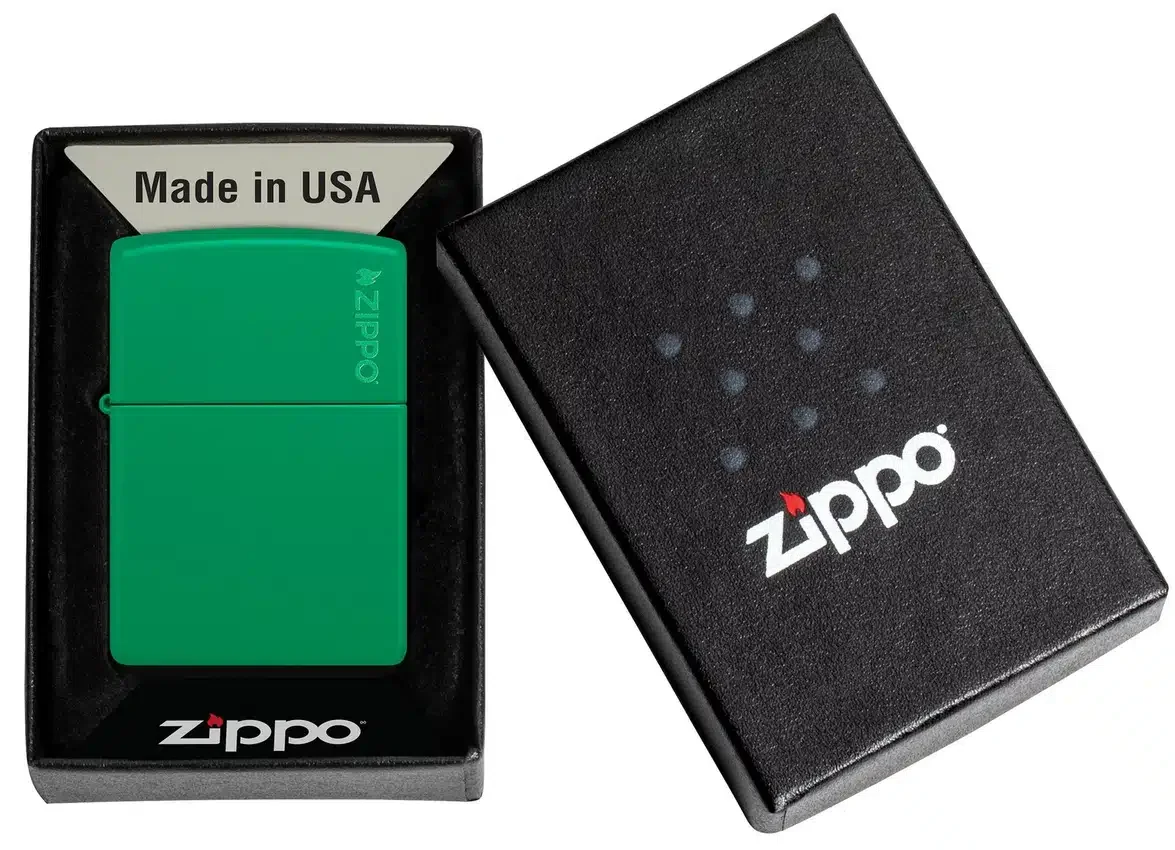 Classic Grass Green Matte Zippo Logo Classic Grass Green Matte Zippo Logo