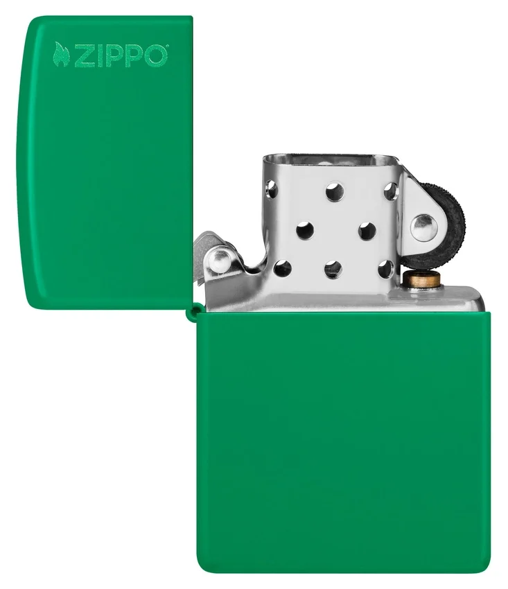 Classic Grass Green Matte Zippo Logo Classic Grass Green Matte Zippo Logo