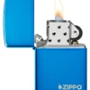 Classic High Polish Blue Zippo Logo