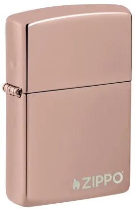 Classic High Polish Rose Gold Zippo Logo