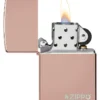Classic High Polish Rose Gold Zippo Logo