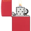 Classic Red Matte Zippo Logo