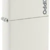 Classic White Matte Zippo Logo