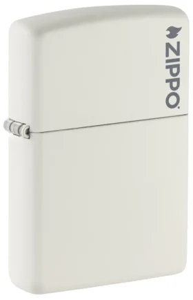 Classic White Matte Zippo Logo