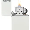 Classic White Matte Zippo Logo