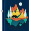 Geometric Bear and Mountains Design