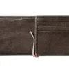 Mocha Leather Wallet- Skull Metal Plate Design