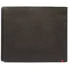 Mocha Leather Wallet- Skull Metal Plate Design