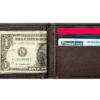 Mocha Leather Wallet- Skull Metal Plate Design