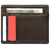 Mocha Leather Wallet- Skull Metal Plate Design