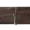 Mocha Leather Wallet- Skull Metal Plate Design