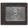 Mocha Leather Wallet- Anchor Metal Plate Design