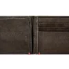 Mocha Leather Wallet- Skull Metal Plate Design