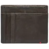 Mocha Leather Wallet- Skull Metal Plate Design
