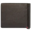 Mocha Leather Wallet- Spade Metal Plate Design