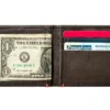 Mocha Leather Wallet- Skull Metal Plate Design