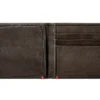 Mocha Leather Wallet- Skull Metal Plate Design