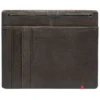 Mocha Leather Wallet- Skull Metal Plate Design