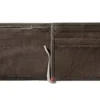 Mocha Leather Wallet- Bass Metal Plate Design