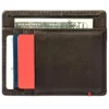 Mocha Leather Wallet- Cross Wings Metal Plate Design